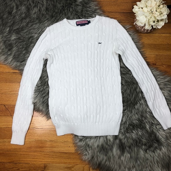 Vineyard Vines Sweaters - Vineyard Vines White Cable Knit Sweater Pullover